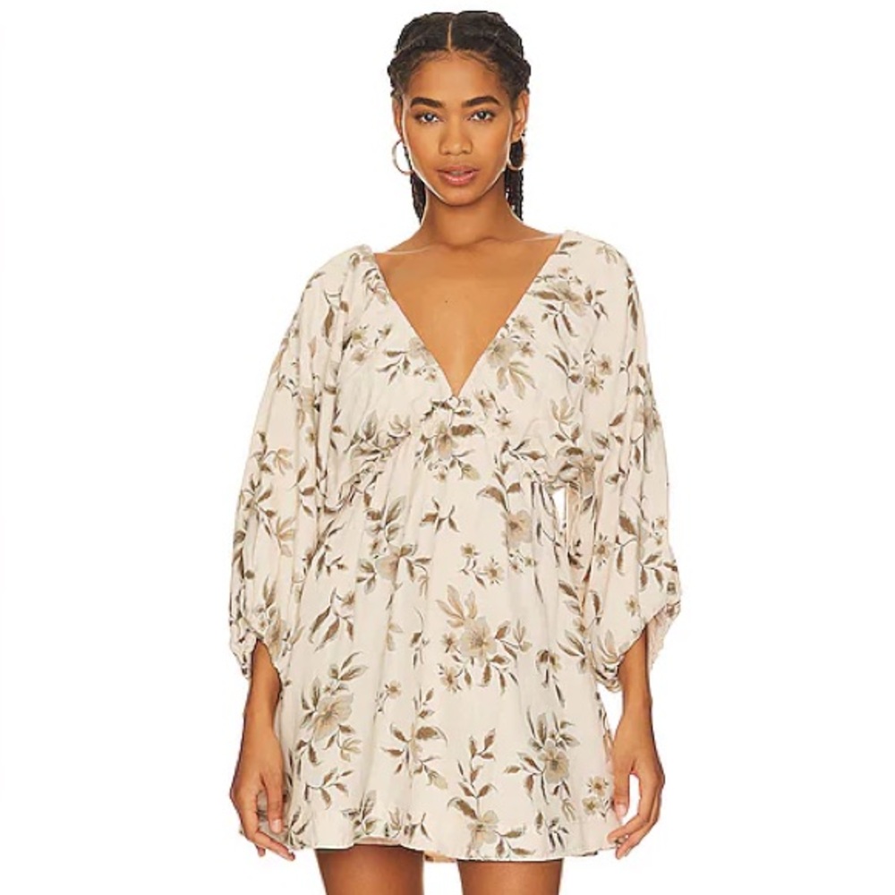 Free People Portia Mini Dress in Tea Combo - XS